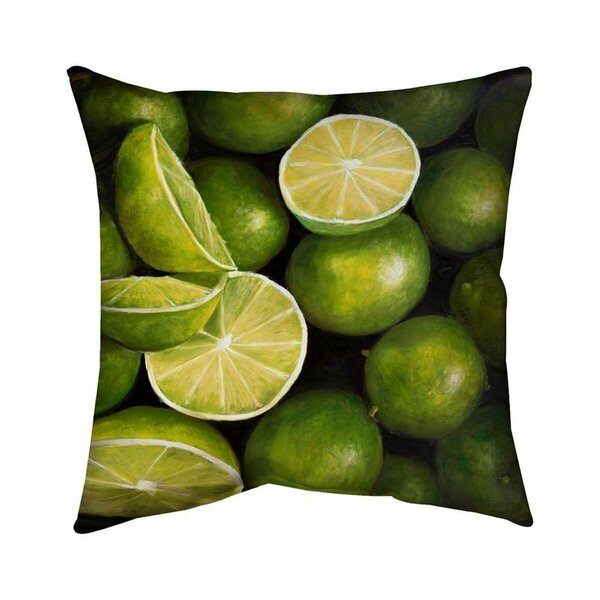 Begin Home Decor 26 x 26 in. Basket of Limes-Double Sided Print Indoor Pillow 5541-2626-GA58